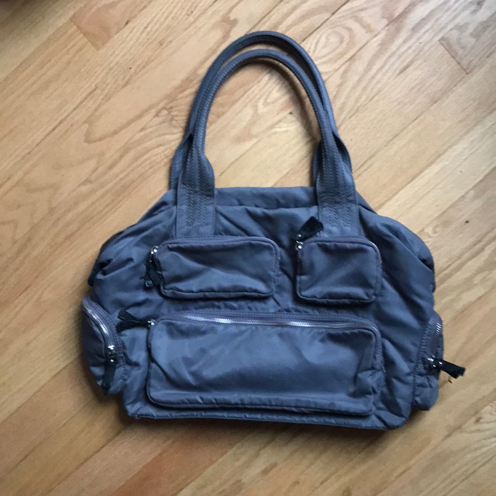 Gap gray nylon travel cosmetics tote bag
